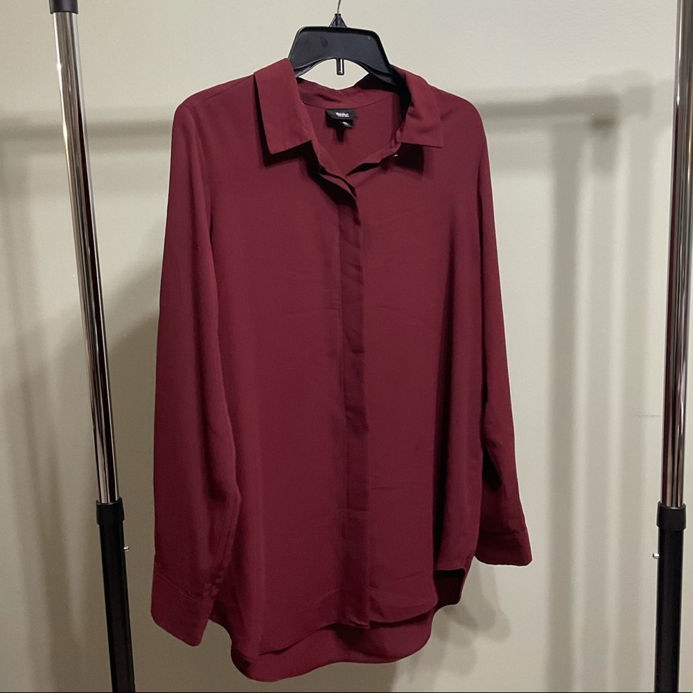 Burgundy Button Down Shirt